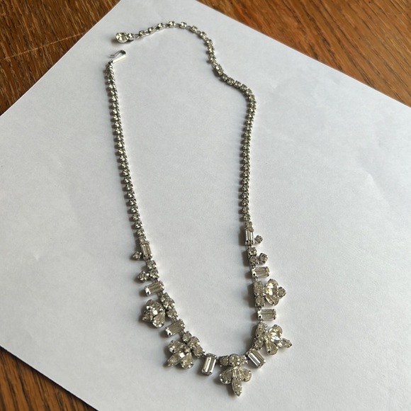 Sherman Vintage Rhinestone Crystal Silver Choker Statement Necklace - Picture 3 of 16